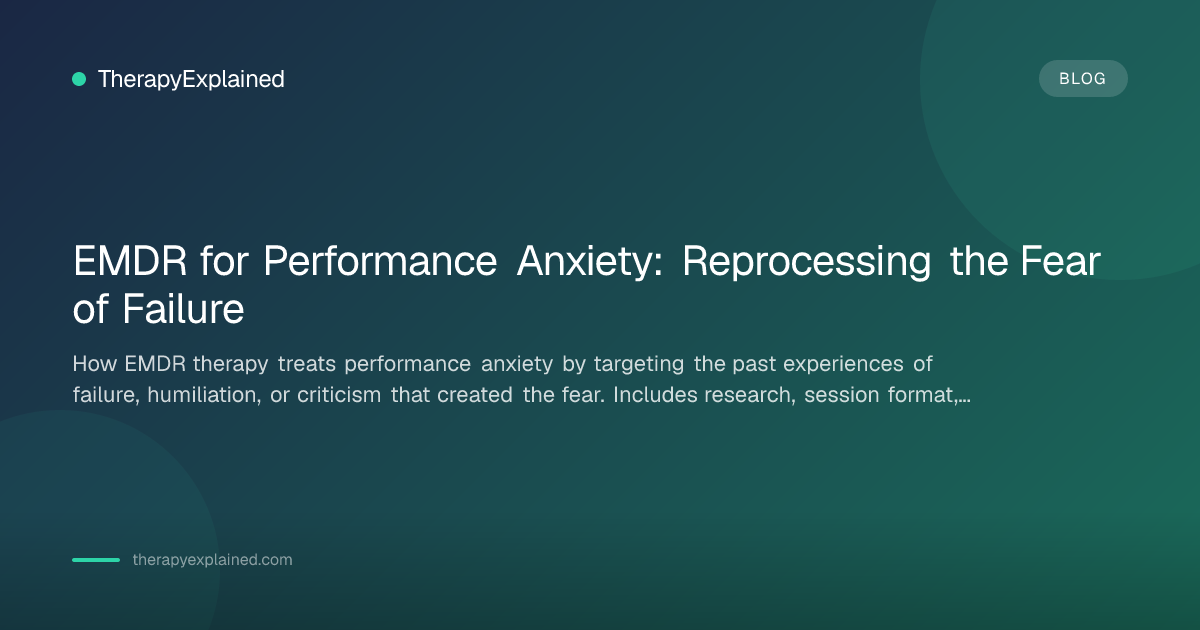 Emdr Sports Performance EMDR for Performance Anxiety: Reprocessing the Fear of Failure ...