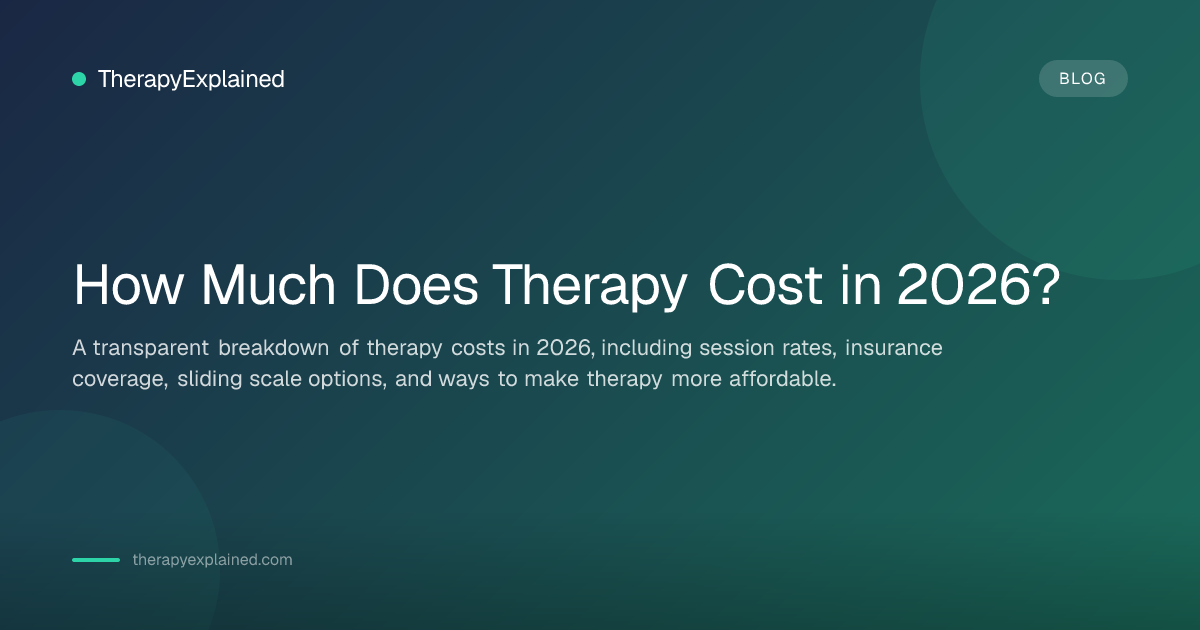 How Much Does Therapy Cost? 2026 Pricing Guide | TherapyExplained