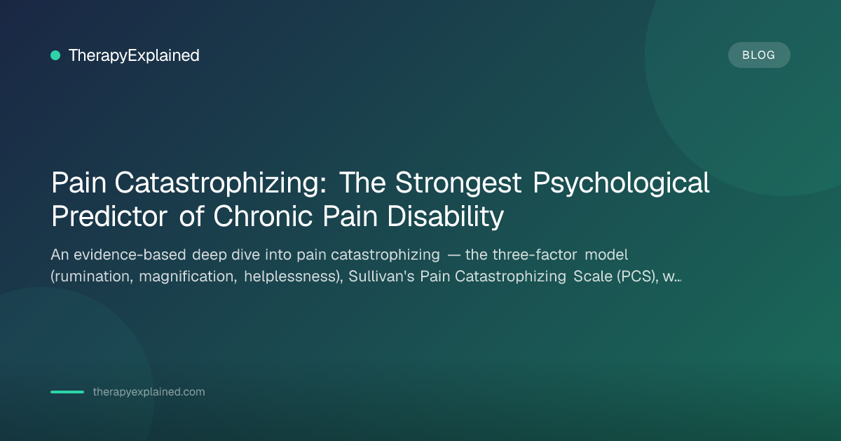 Pain Catastrophizing & the PCS: What It Is and How CBT-CP Treats It ...
