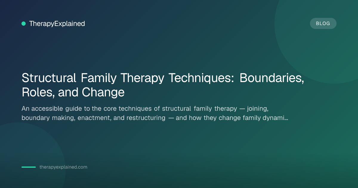 Structural Family Therapy Techniques | TherapyExplained