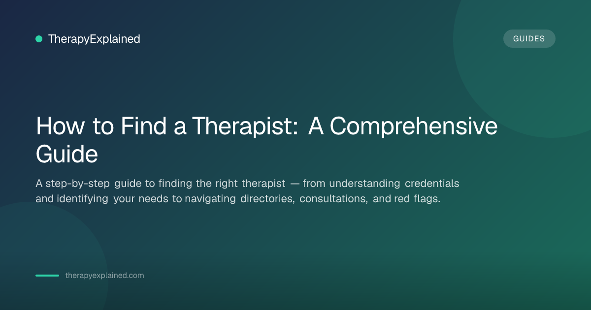 How to Find the Right Therapist: A Complete 2026 Guide | TherapyExplained