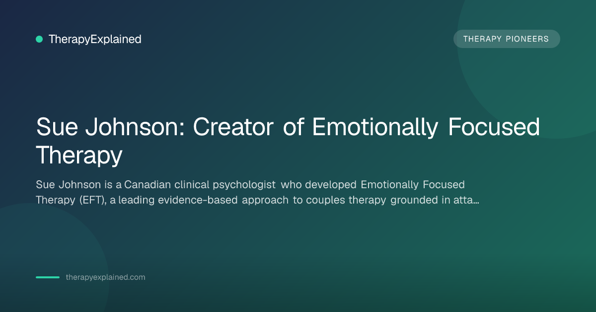 Sue Johnson - Creator of Emotionally Focused Therapy | Therapy Pioneer ...